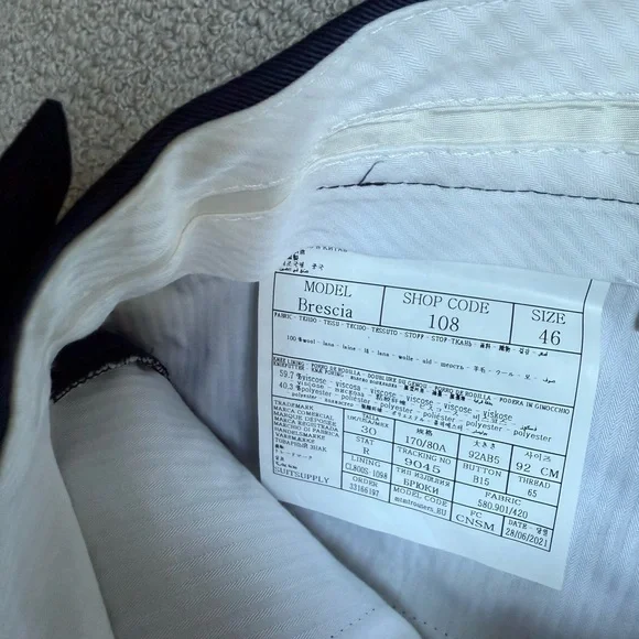 Suit Supply Men's Navy Dress Pants Brescia - Picture 2 of 5